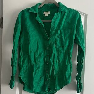 Maeve by antropologię Green Button-Up Shirt